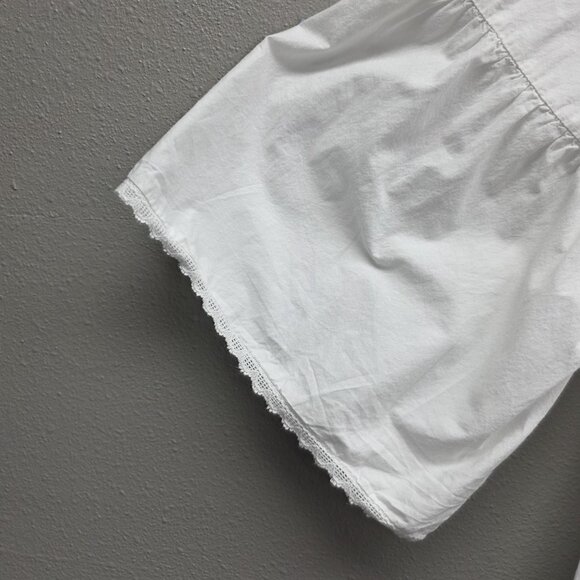 Ellos Shirt Womens 20 Plus White Boho Tunic Eyelet Lace Button Front 3/4 Sleeve - Picture 3 of 10